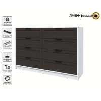 Kомод Тренд КТ-К157 (Белый платинум ЛДСП/ Дуб английский ЛМДФ) Ш1565 В1020 Г451